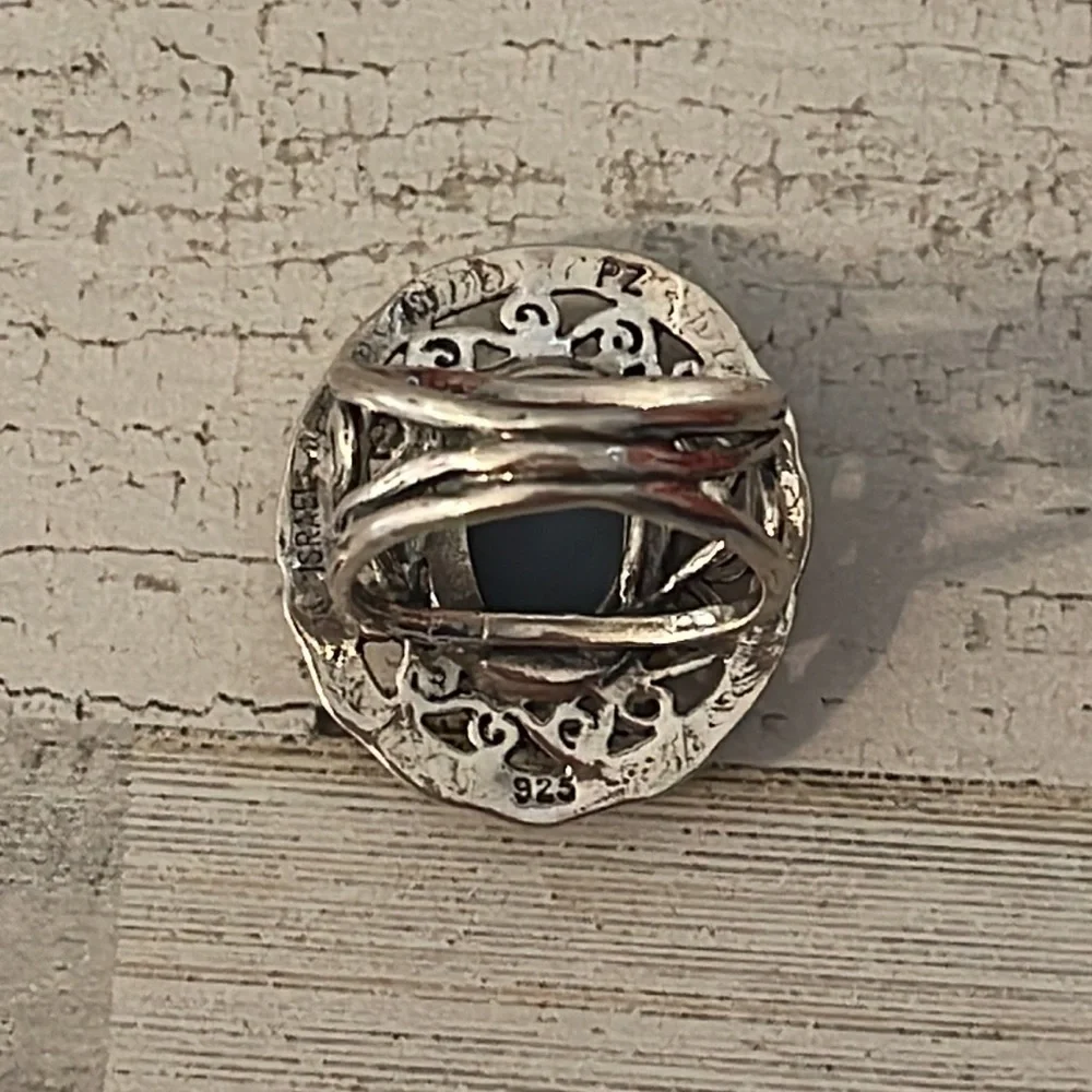 Or Paz Sterling Silver Druzy Oval Statement Ring